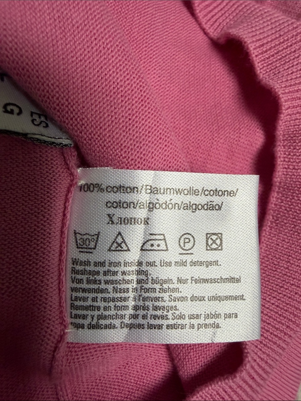 BOSS sz L (fits small, like a M) pink knit 100% cotton sweater sm.chest pocket - Picture 8 of 8